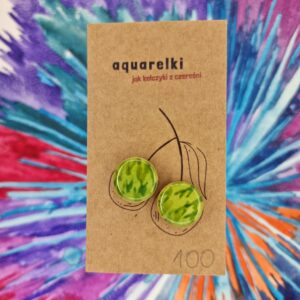 Kolczyki Aquarelki 15 mm zielone