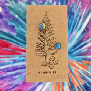 Kolczyki Aquarelki, kółka 8 mm, niebieskie