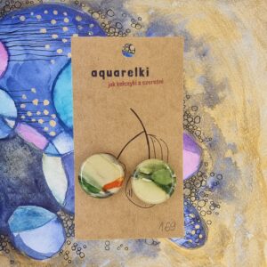 Kolczyki Aquarelki, kółka 20 mm, zielone