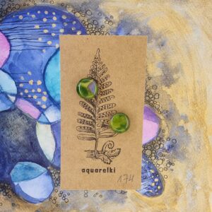 Kolczyki Aquarelki, kółka 12 mm, zielone