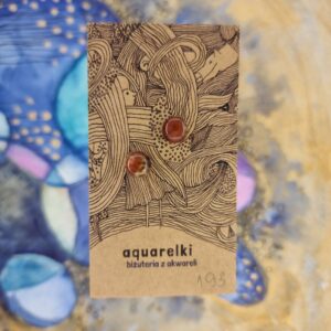 Kolczyki Aqaurelki, 8 mm, brązowe