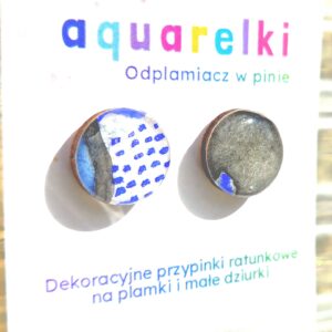 Piny Aquarelki szary z niebieskim