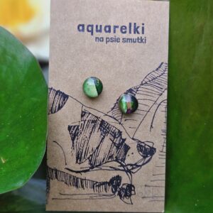 Kolczyki Aquarelki kółka 8mm w zielone