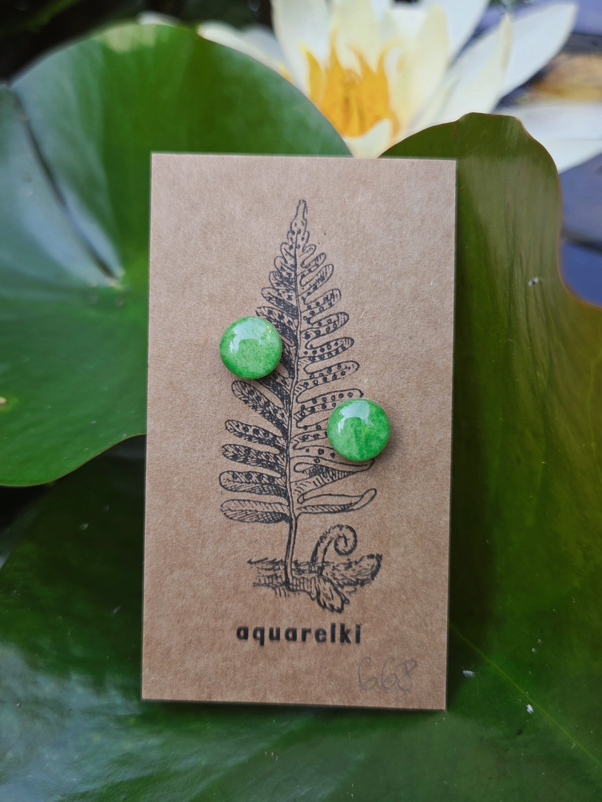 Kolczyki Aquarelki kółka 10 mm zielone
